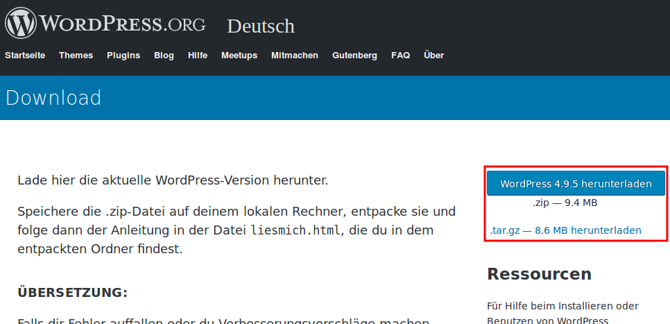Deutsche Wordpress Website