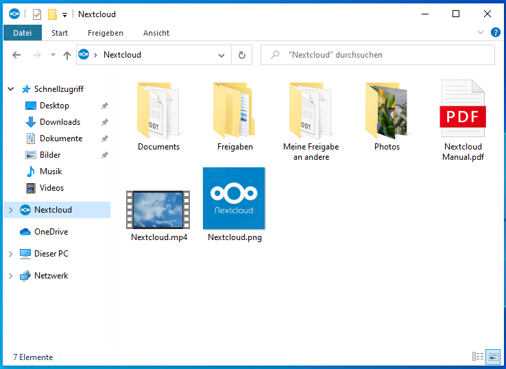 Nextcloud integriert in den Windows Datei-Explorer
